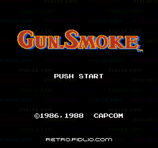 ガンスモークのタイトル画面/ゲームのキャプチャ画像1 ─ pidlio.com