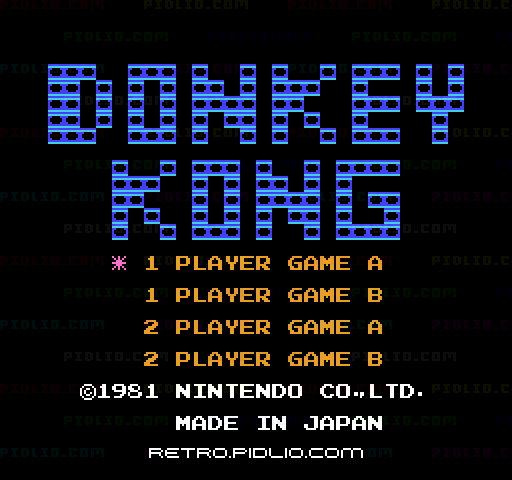ドンキーコングのタイトル画面/ゲームのキャプチャ画像1 ─ pidlio.com
