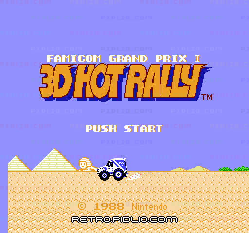 ファミコングランプリII 3Dホットラリーのタイトル画面/ゲームのキャプチャ画像1 ─ pidlio.com