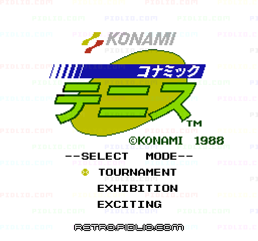 コナミックテニスのタイトル画面/ゲームのキャプチャ画像1 ─ pidlio.com