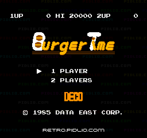 バーガータイムのタイトル画面/ゲームのキャプチャ画像1 ─ pidlio.com
