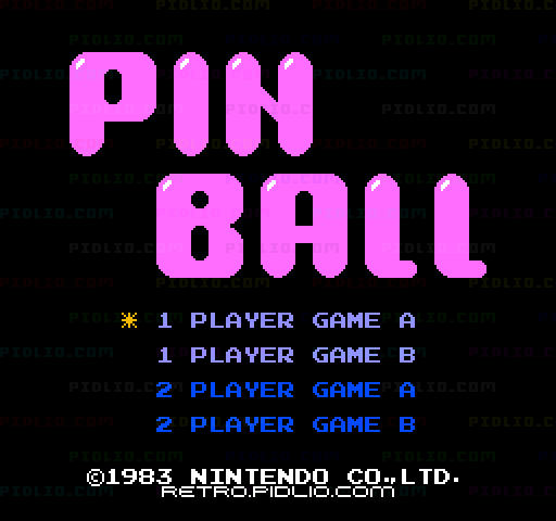 ピンボールのタイトル画面/ゲームのキャプチャ画像1 ─ pidlio.com