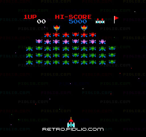 ギャラクシアンのタイトル画面/ゲームのキャプチャ画像1 ─ pidlio.com