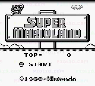 スーパーマリオランドのタイトル画面/ゲームのキャプチャ画像1 ─ pidlio.com