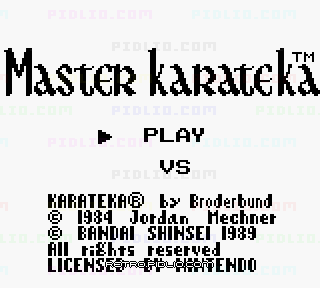 マスターカラテカのタイトル画面/ゲームのキャプチャ画像1 ─ pidlio.com