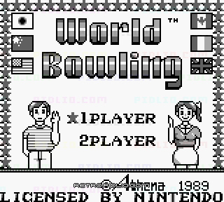 ワールドボウリングのタイトル画面/ゲームのキャプチャ画像1 ─ pidlio.com