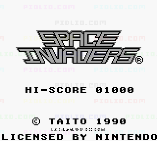 スペースインベーダーズのタイトル画面／ゲームのキャプチャ画像1 ─ pidlio.com