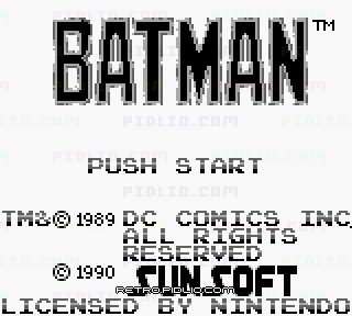 バットマン（Batman）のタイトル画面／ゲームのキャプチャ画像1 ─ pidlio.com