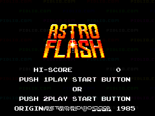 アストロフラッシュのタイトル画面/ゲームのキャプチャ画像1 ─ pidlio.com