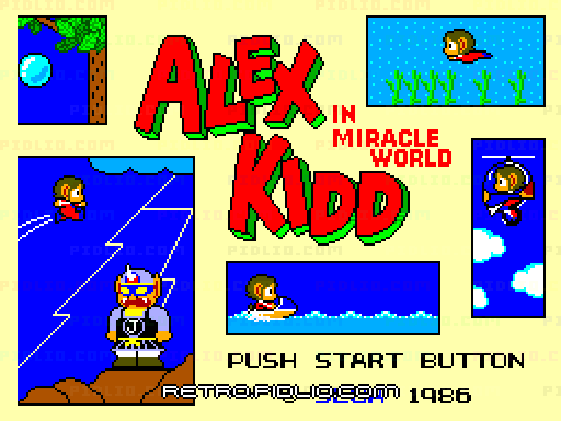 アレックスキッドのミラクルワールドのタイトル画面/ゲームのキャプチャ画像1 ─ pidlio.com