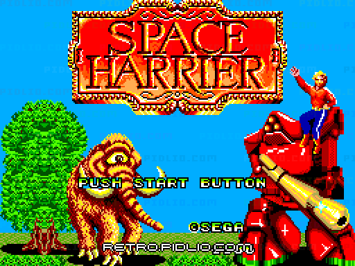 スペースハリアーのタイトル画面/ゲームのキャプチャ画像1 ─ pidlio.com