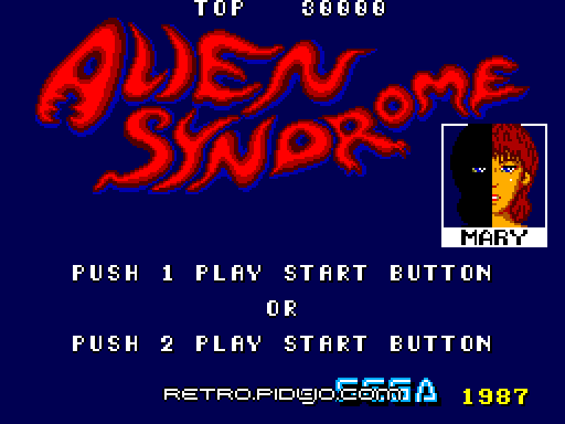 エイリアンシンドロームのタイトル画面/ゲームのキャプチャ画像1 ─ pidlio.com