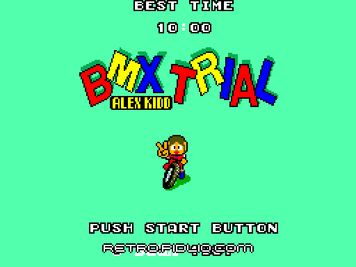アレックスキッド BMXトライアルのタイトル画面/ゲームのキャプチャ画像1 ─ pidlio.com