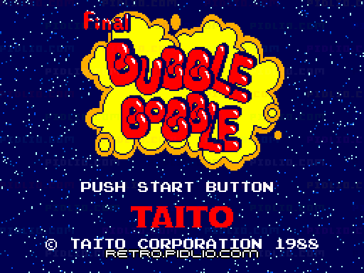 ファイナルバブルボブルのタイトル画面/ゲームのキャプチャ画像1 ─ pidlio.com