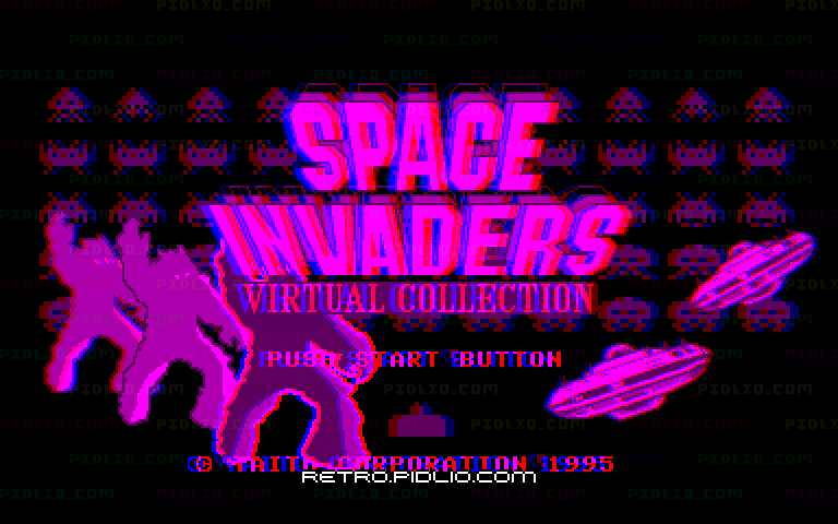 スペースインベーダー バーチャルコレクションのタイトル画面/ゲームのキャプチャ画像1 ─ pidlio.com